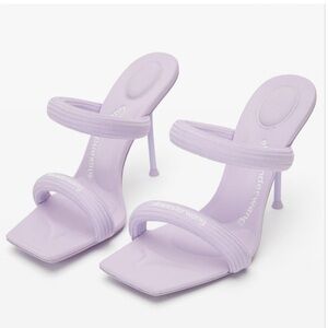 Alexander Wang Julie Tubular Padded Logo Heels Sandals Unicorn 10.5US 40.5EU